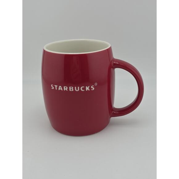 STARBUCKS 14 oz. Red Barrel LASER ETCHED LOGO Coffee Mug 2011 - Picture 1 of 11